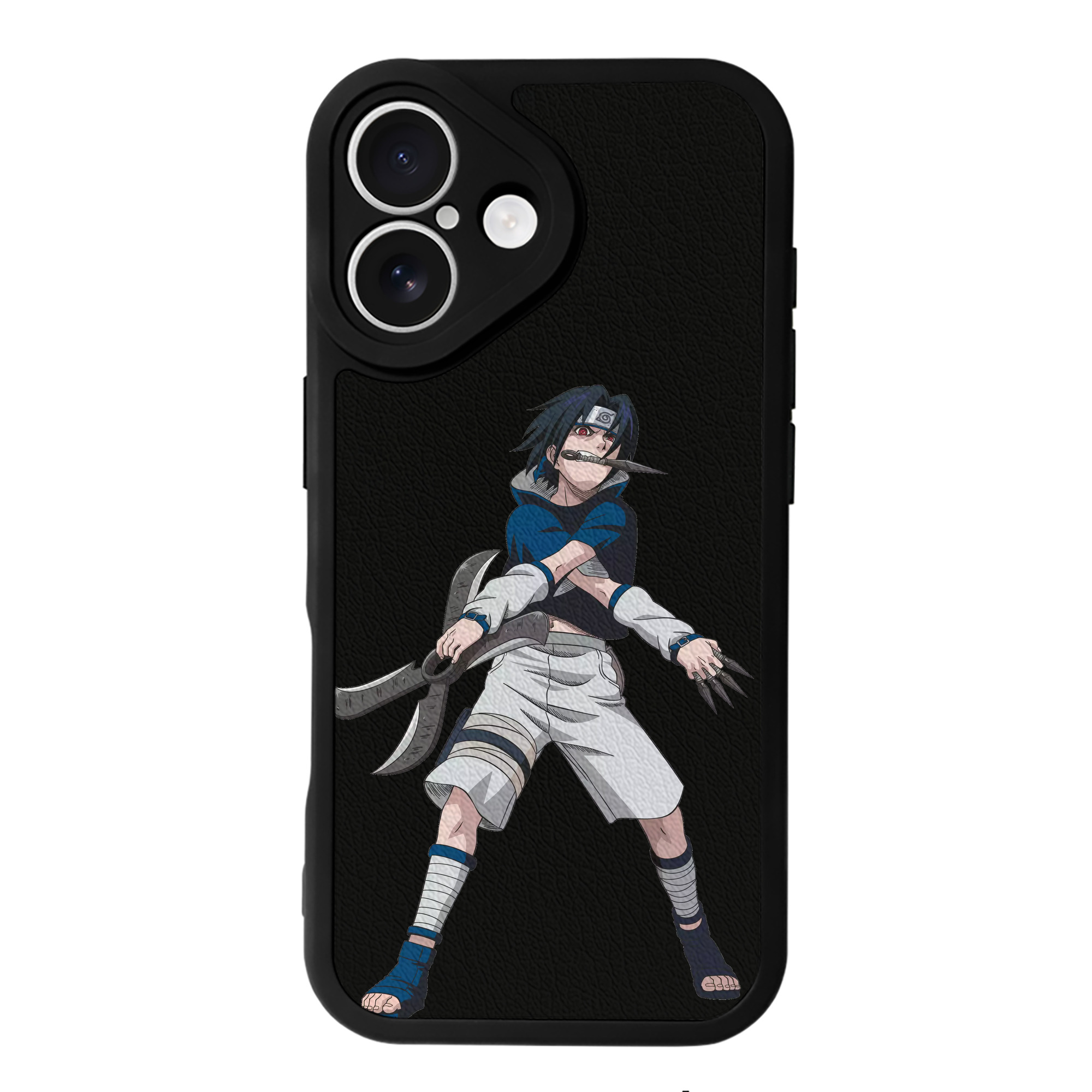 （画像用） NARUTO -ナルト- うちは サスケ Uchiha Sasuke 【iPhone 16シリーズ対応】シリコンスマホケース（レザー調） 材質：シリコン